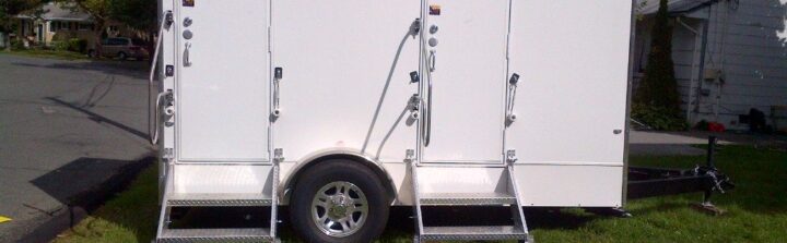 Restroom trailer rentals from VIP To Go provide sanitation in style.