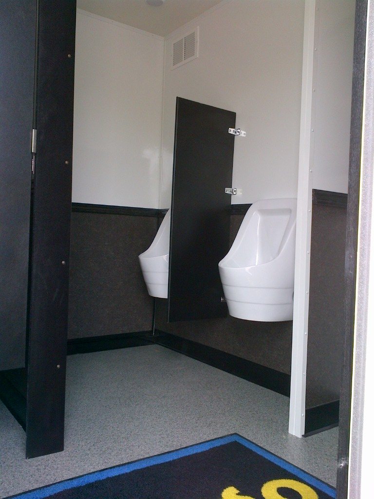 A 2-urinal design makes this a 5 station restroom trailer.