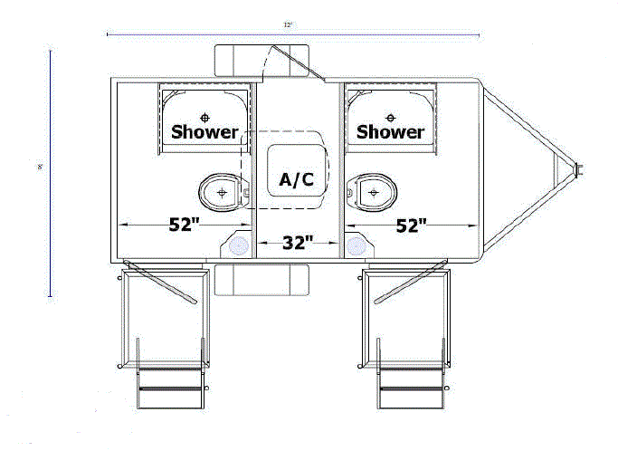 2 unit shower/restroom combo