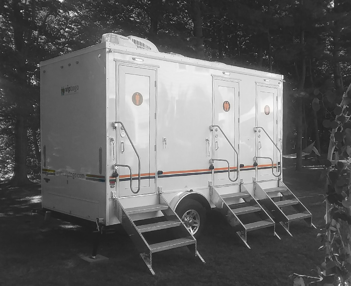 camper with three wc toilette, Stable Diffusion