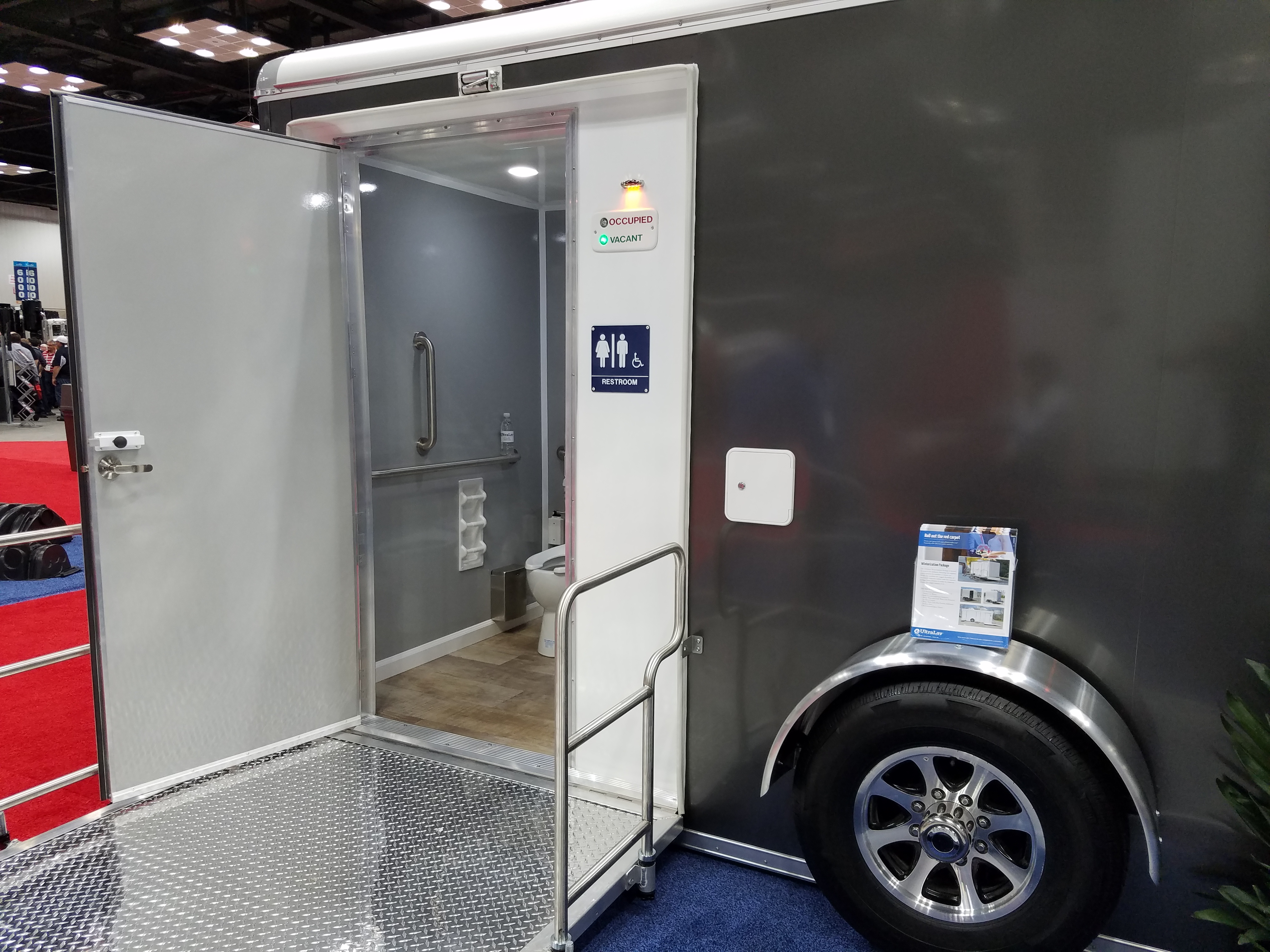 ADA Plus Two Station Vegas Restroom Trailer, Being Displayed at a Bridal Show, in Hartford CT 
