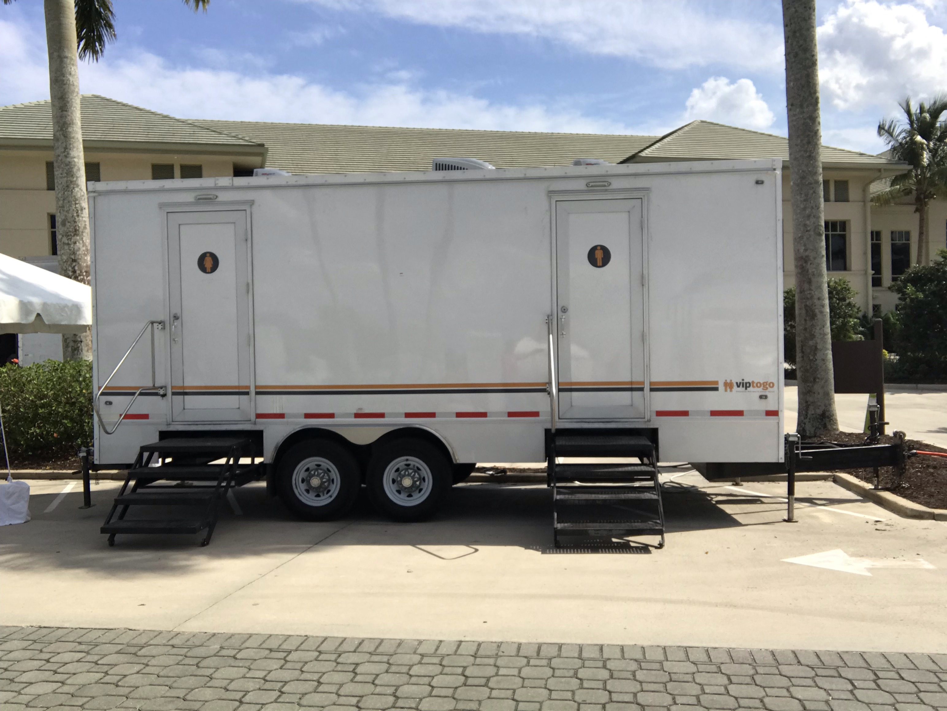 Eight Station Vegas Restroom Trailer, at the Boca West Country Club, in Boca Raton FL 