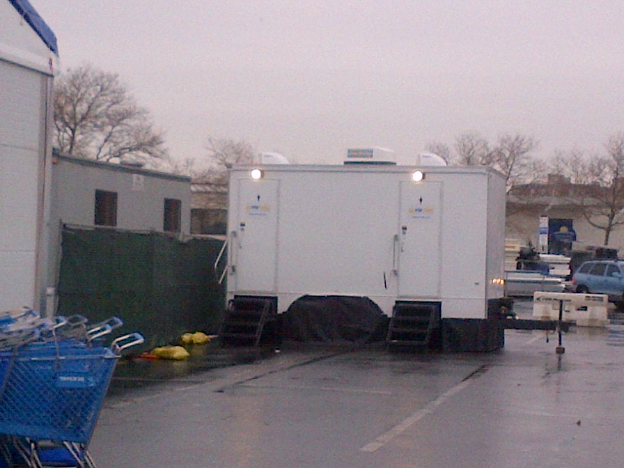 Five Station Stylish Restroom Trailer, at a Toys R Us Event, in Queens, NY 