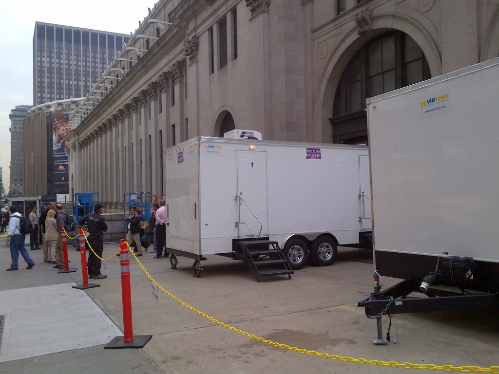 Multiple Rolls Royce Restroom Trailers, at an Event for Samsung, at Central Post Office, in Manhattan NY 