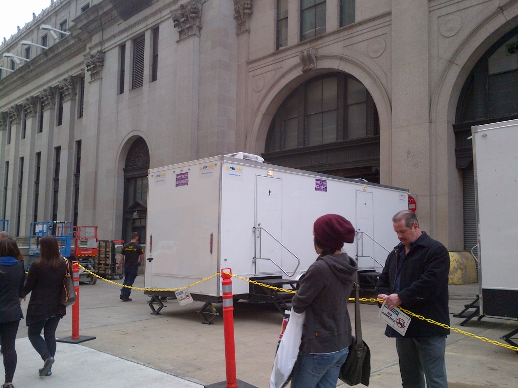 Multiple Rolls Royce Restroom Trailers, at an Event for Samsung, in Central Post Office, in Manhattan NY 
