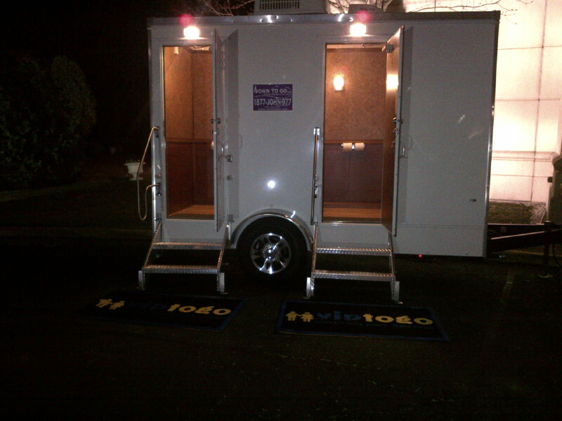 Two Station Rolls Royce Restroom Trailer, at a Beautiful Wedding, in Islip NY