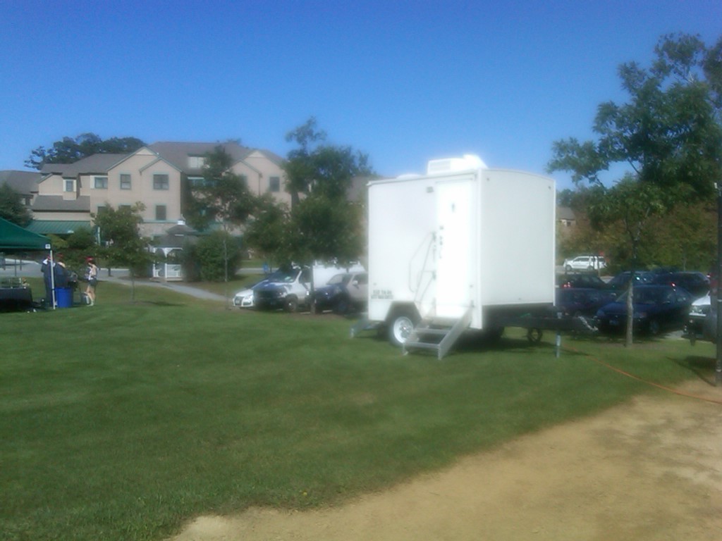 Two Station Stylish Restroom Trailer, at an Outdoor Event, in Hyde Park NY