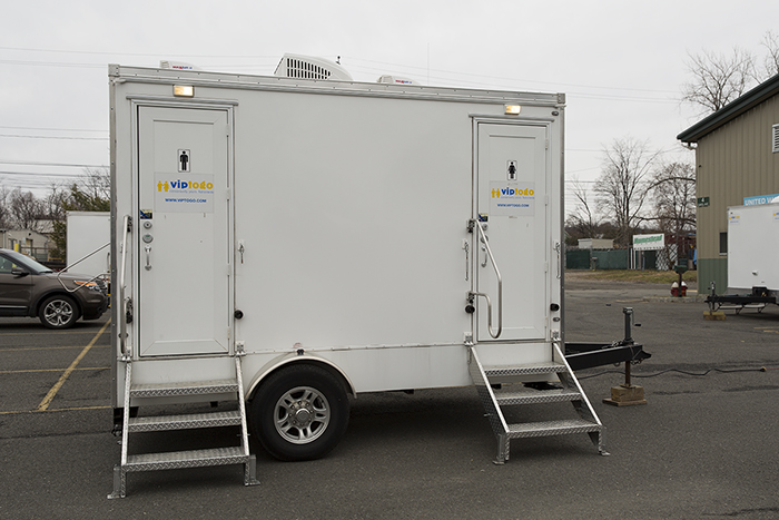 Two Station Stylish Restroom Trailer, at an Outdoor Event, in West Haverstraw NY