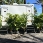 5 Station luxury restroom trailer rental at wedding