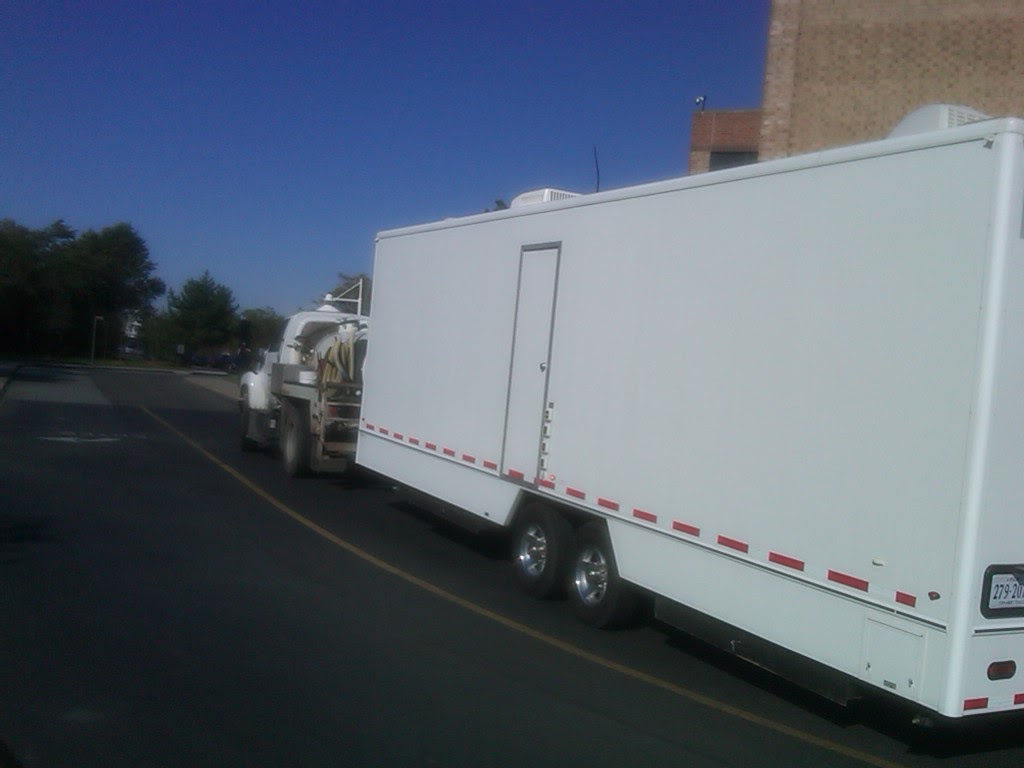 Delivering portable restrooms trailers in Pennsylvania