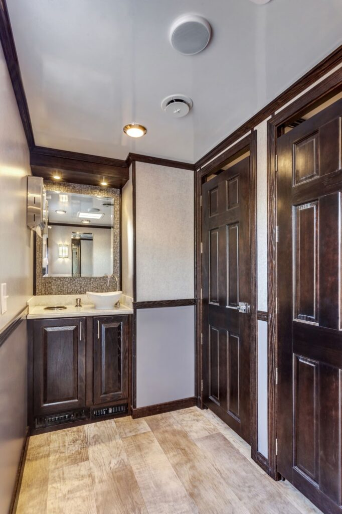 Luxury portable restroom trailer rentals