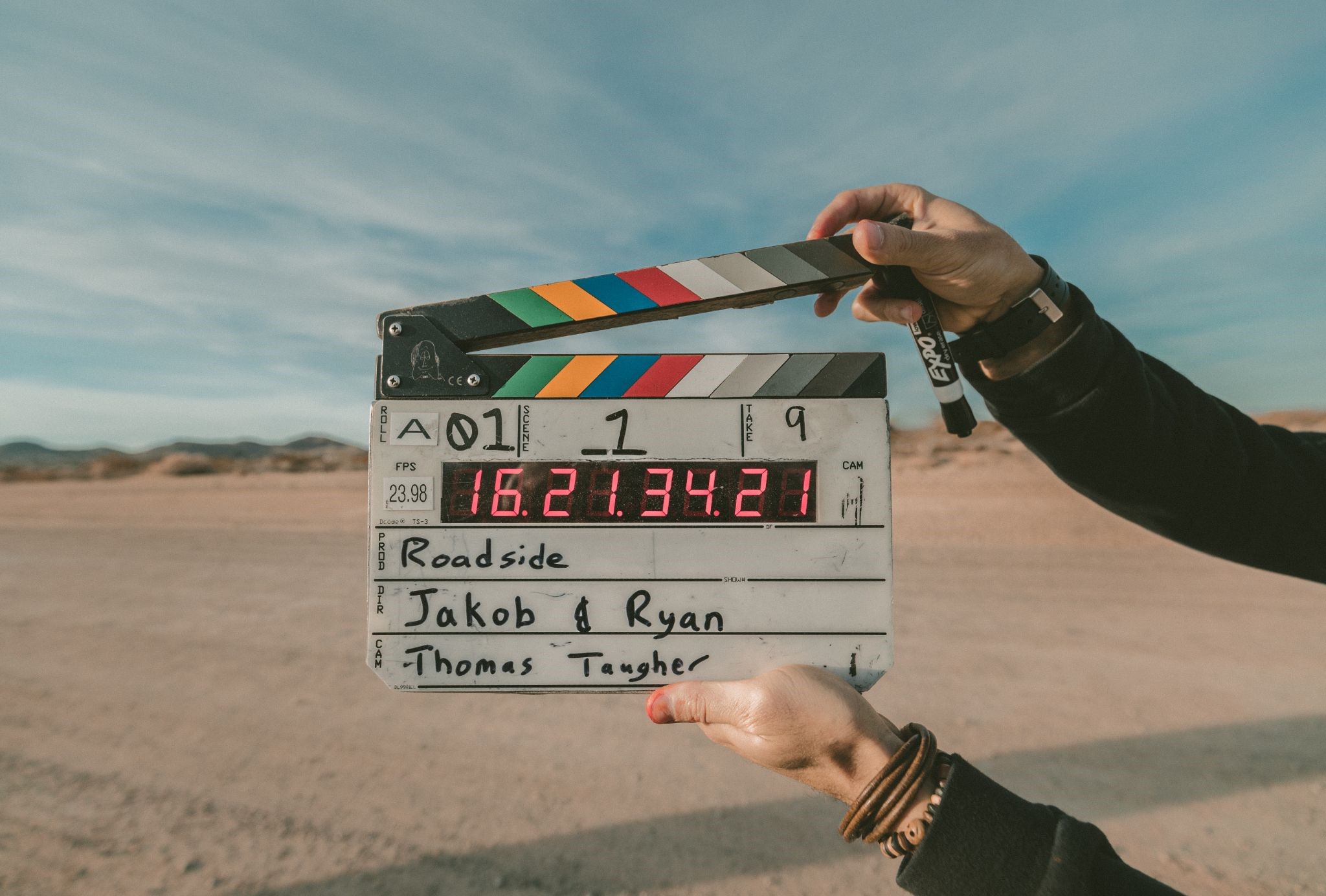 Clapperboard for filming Clapperboard for filming