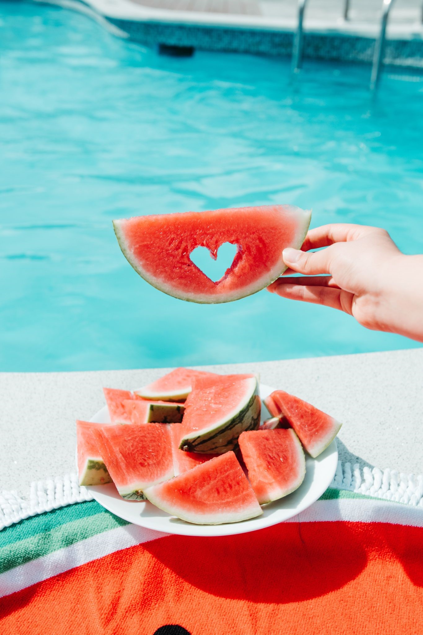 Food at a pool party Food at a pool party