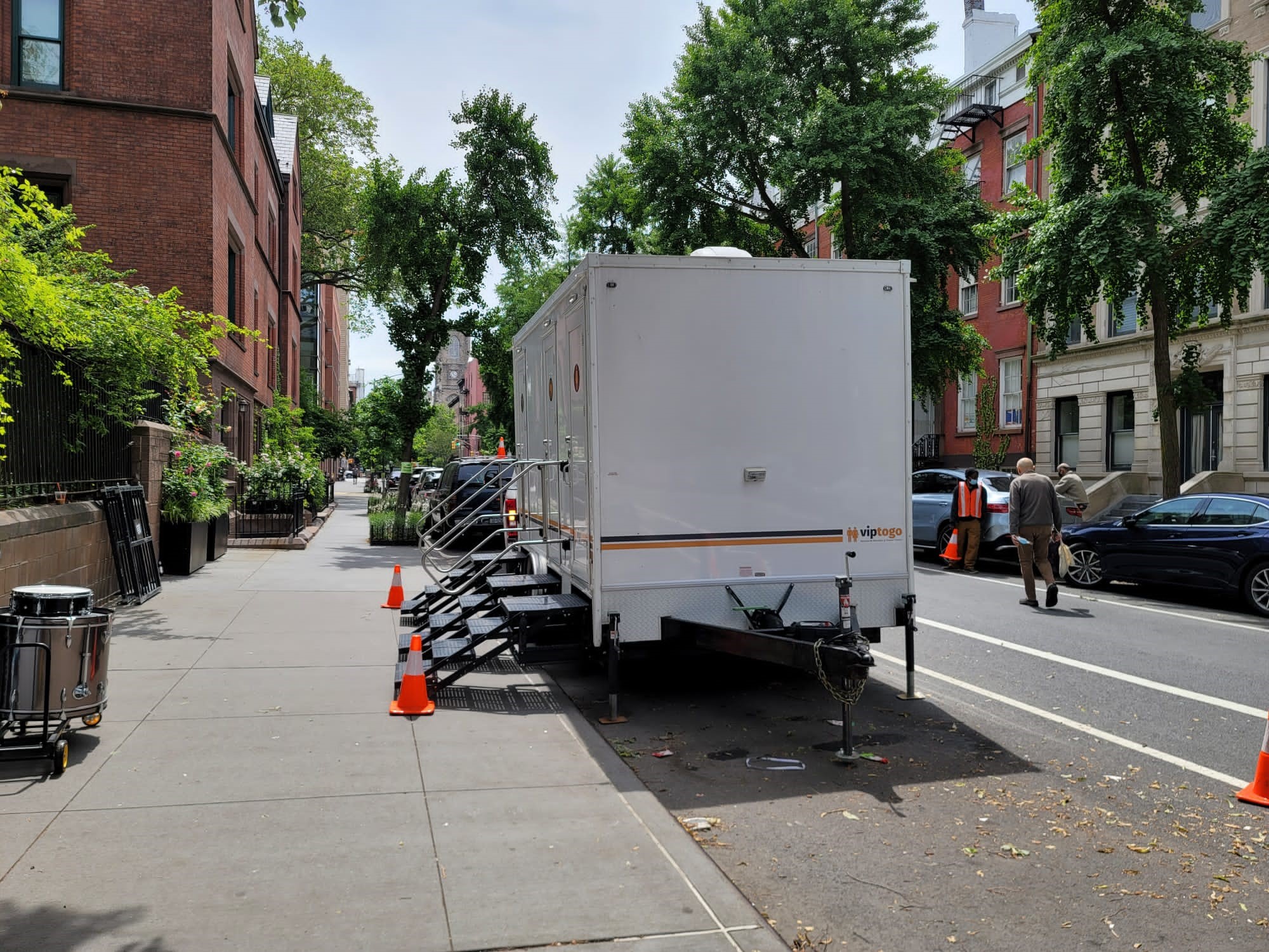 portable restroom trailers for parade in NYC