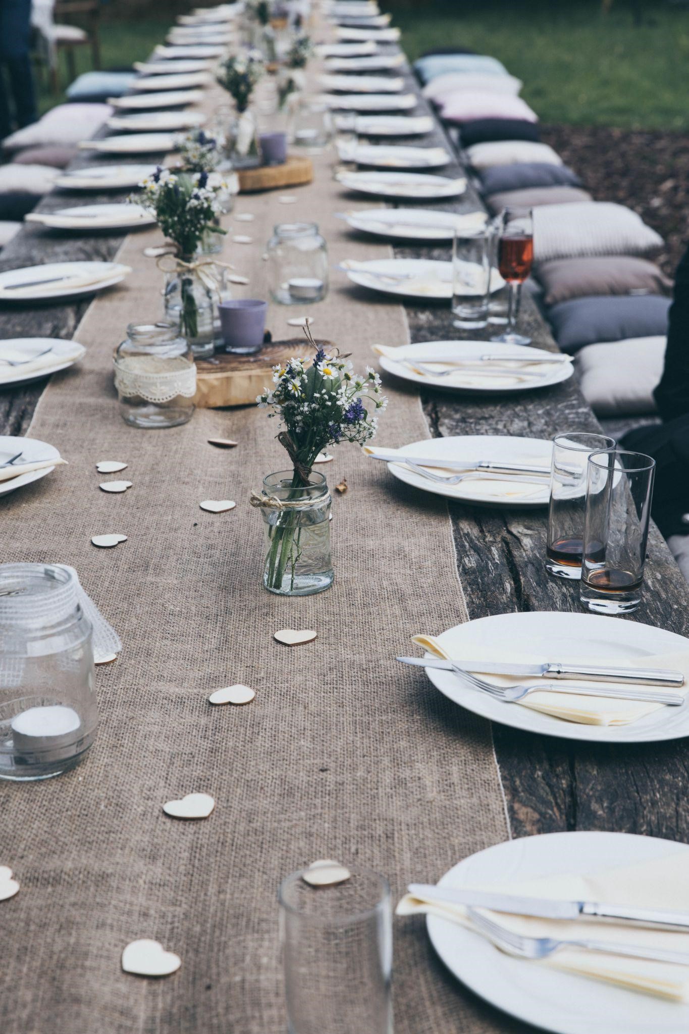 table set at outdoor event space