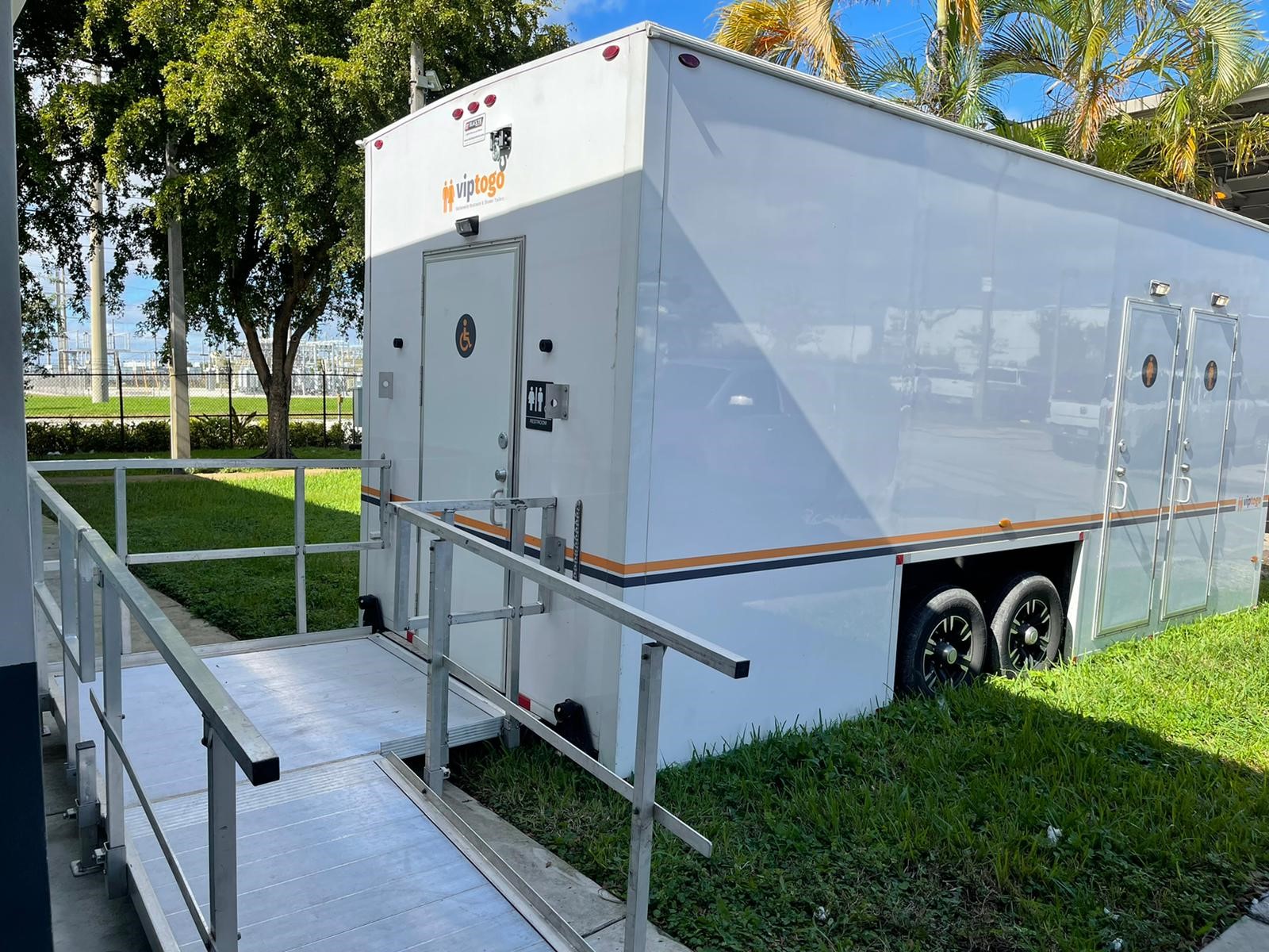 mobile bathroom trailer with ADA Handicap access