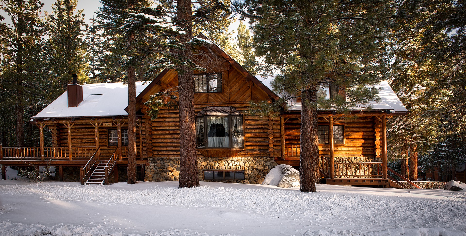 cabin in the winter