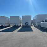 parked mobile trailers