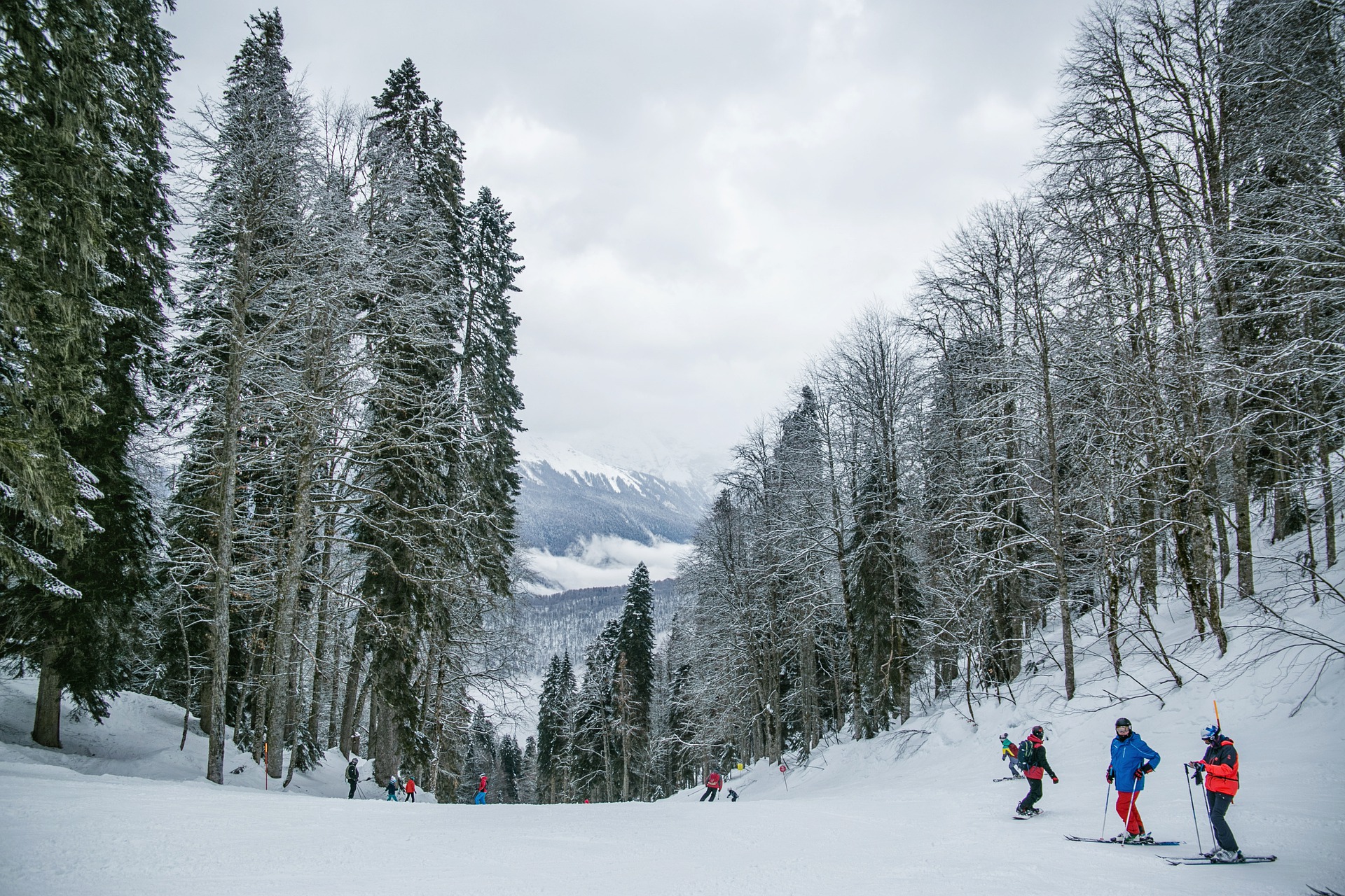 snow activities in the mountains