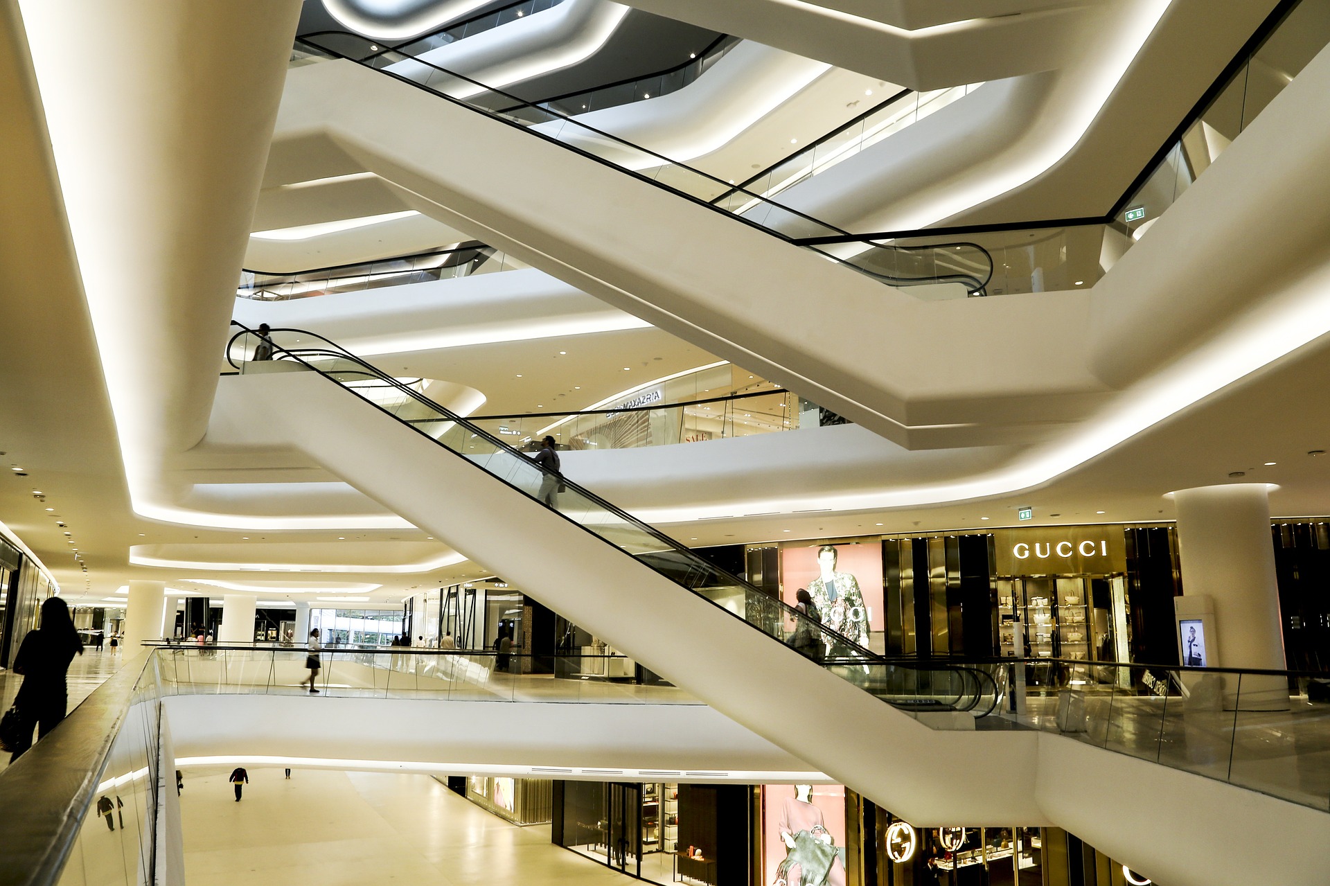 escalators in department store