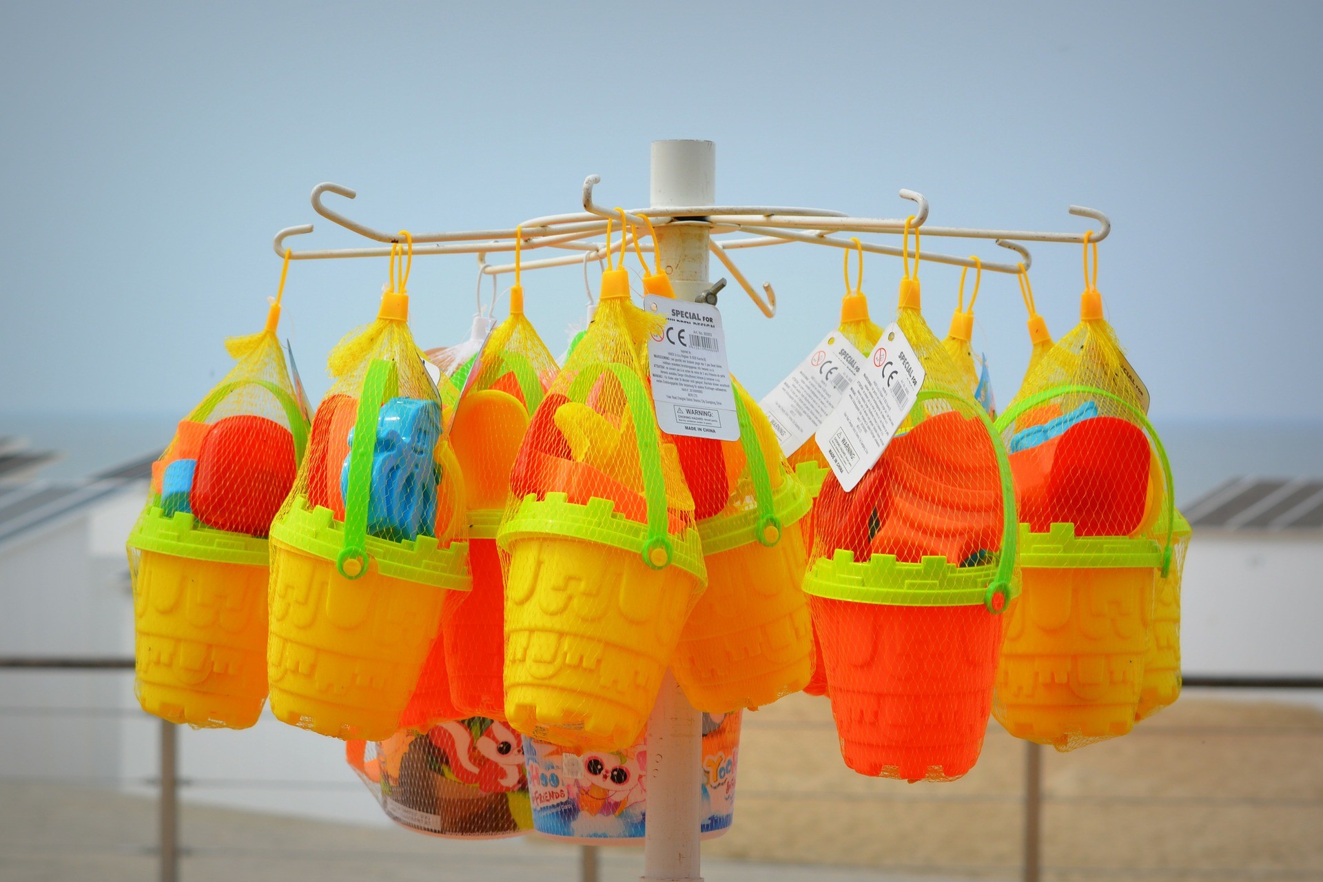 stand selling beach toys stand selling beach toys