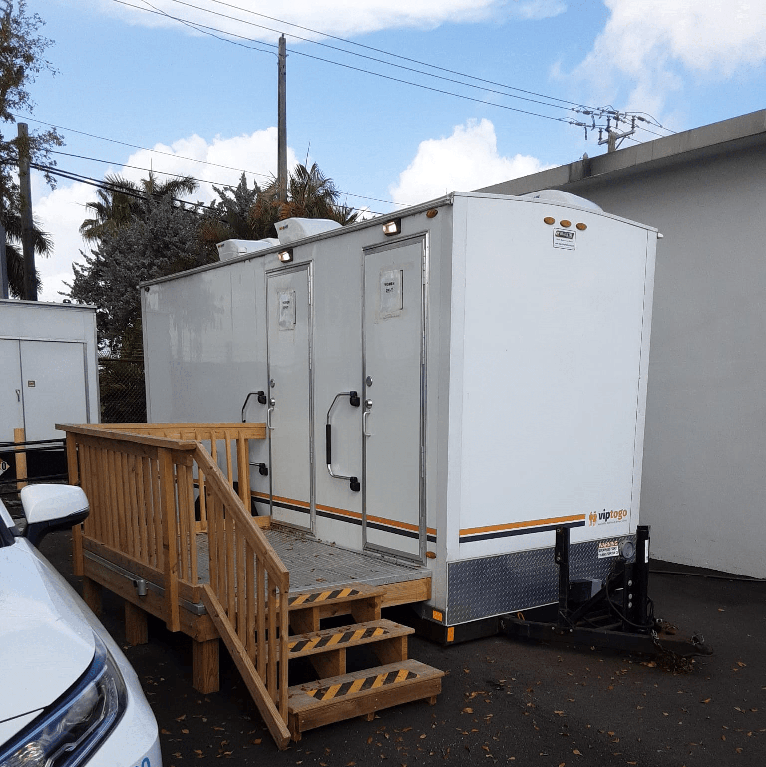 Two-station restroom trailer