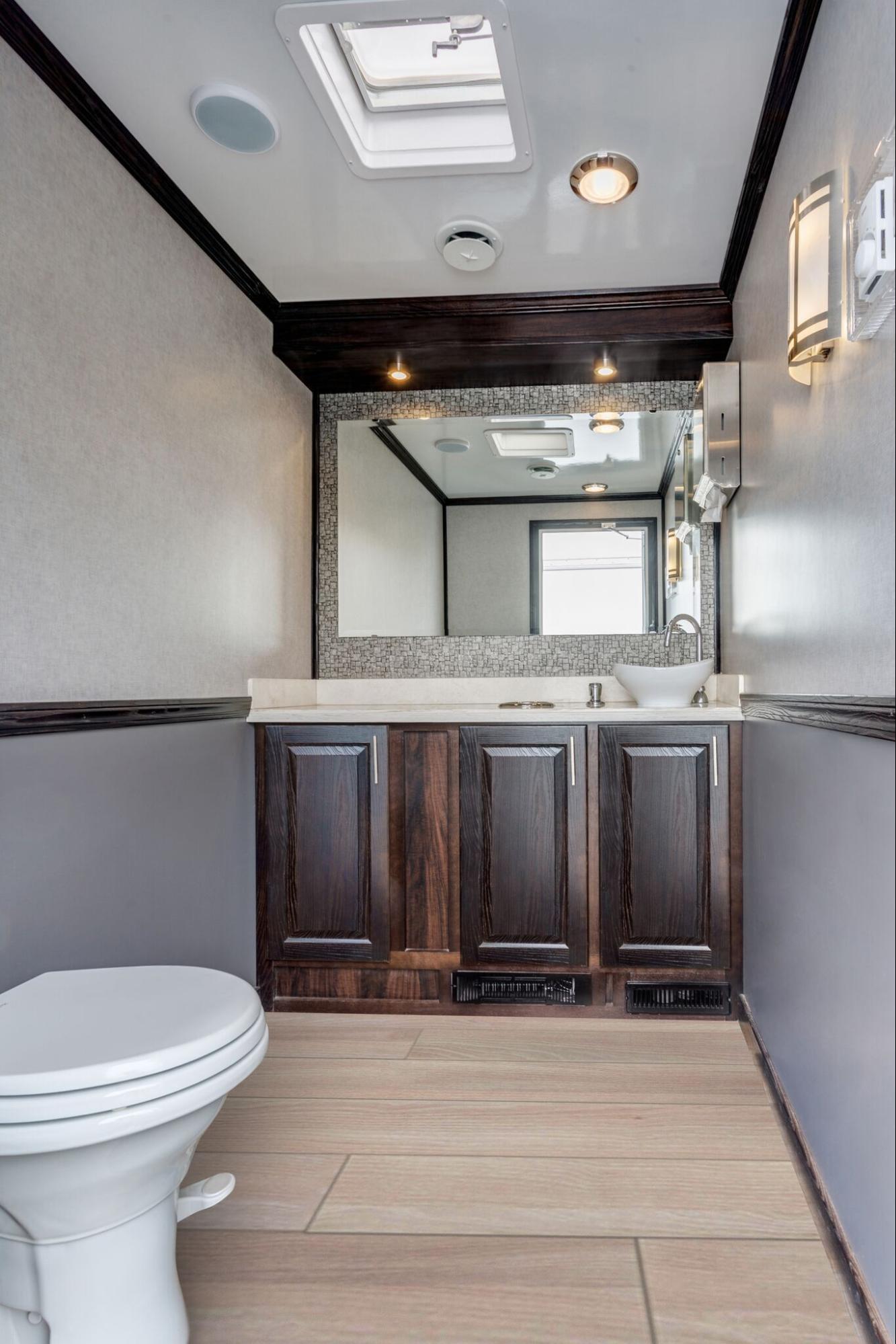 interior design of restroom trailer