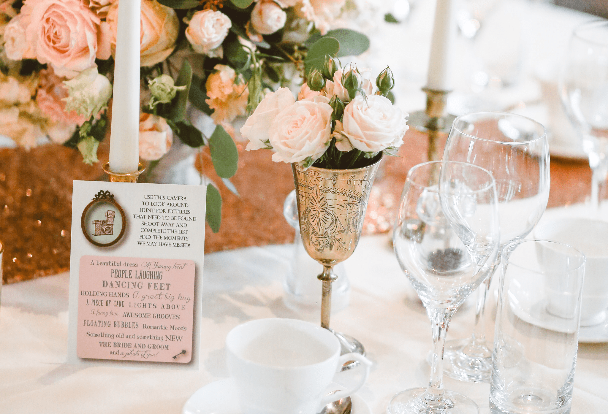 table set for bridal shower