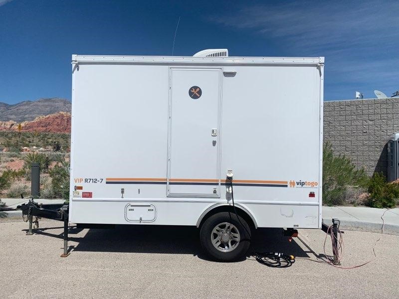 restroom trailer at Red Rock Canyon National Conservation Area in Las Vegas, NV restroom trailer at Red Rock Canyon National Conservation Area in Las Vegas, NV