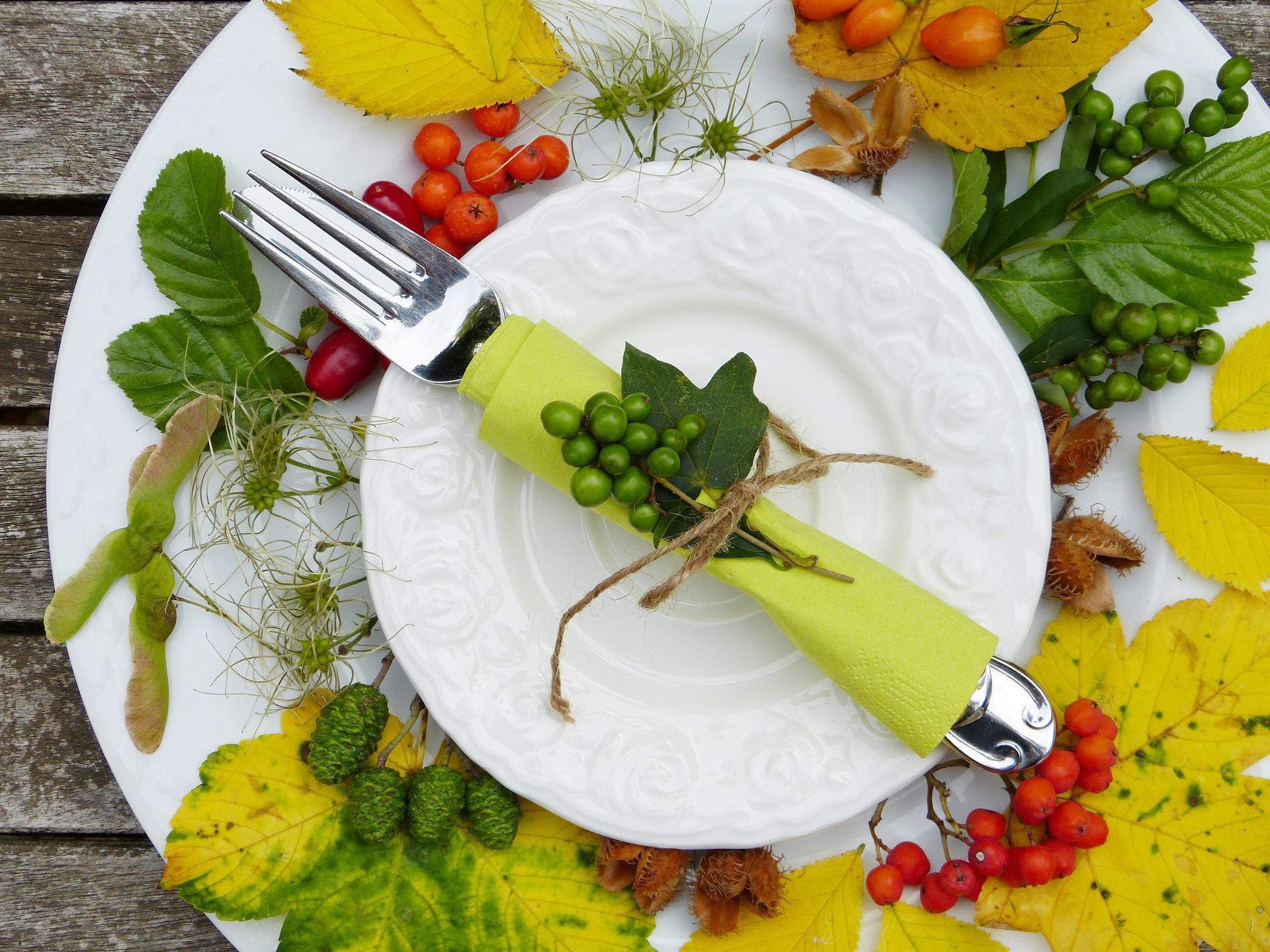 place setting for fall garden party