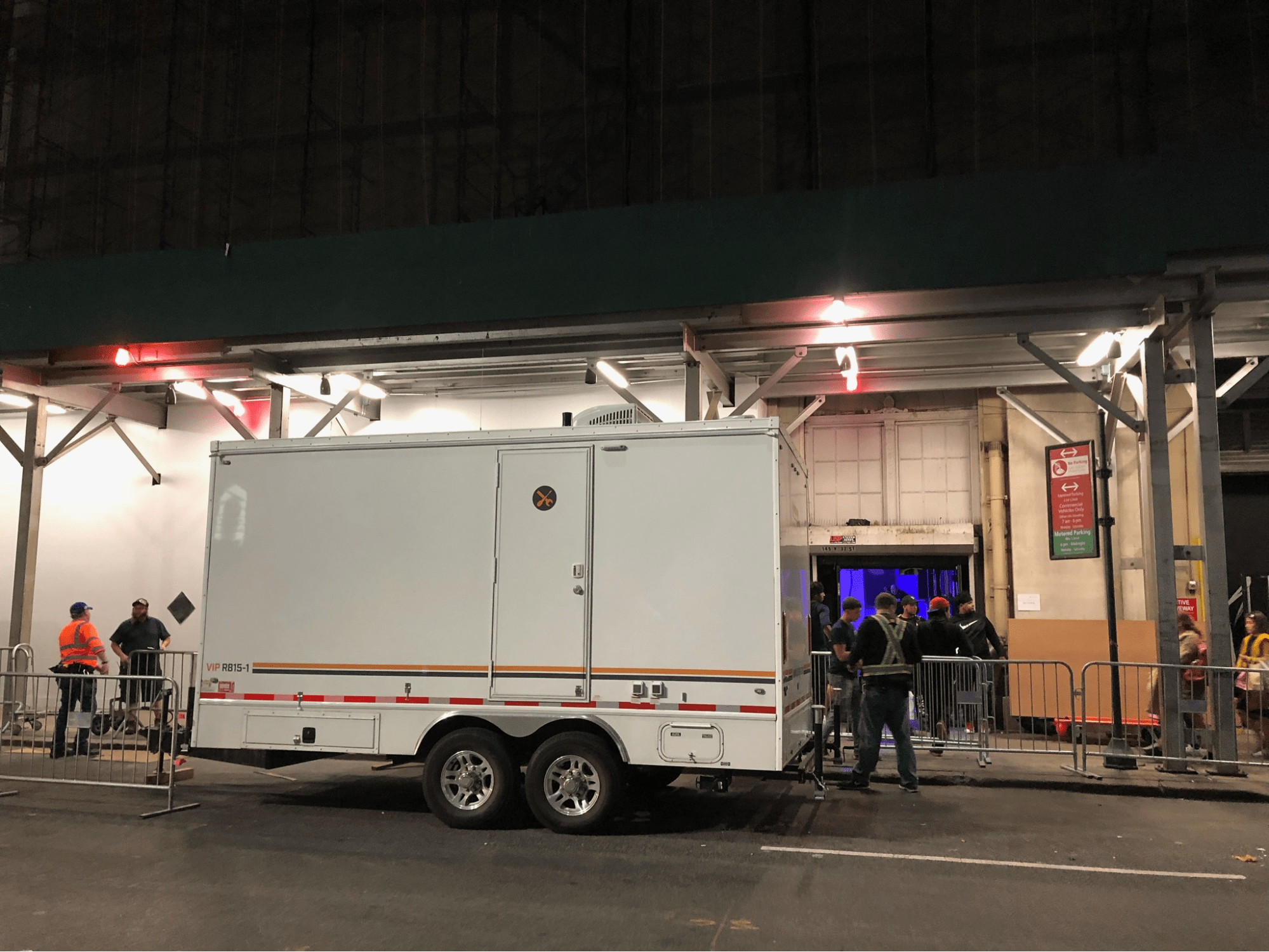 mobile restroom trailers placed at event entrance mobile restroom trailers placed at event entrance