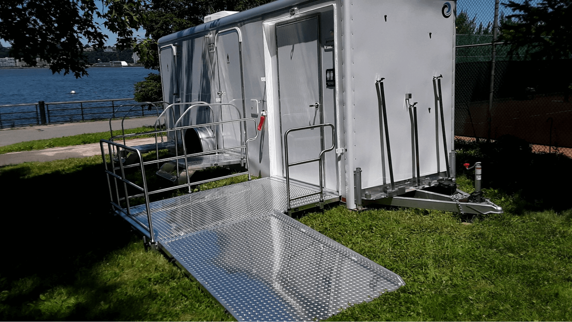 ADA-compliant portable restroom trailers near the waterfront ADA-compliant portable restroom trailers near the waterfront