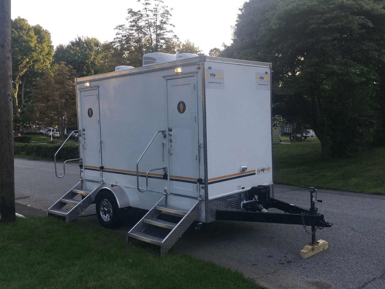 outdoor portable restroom trailer