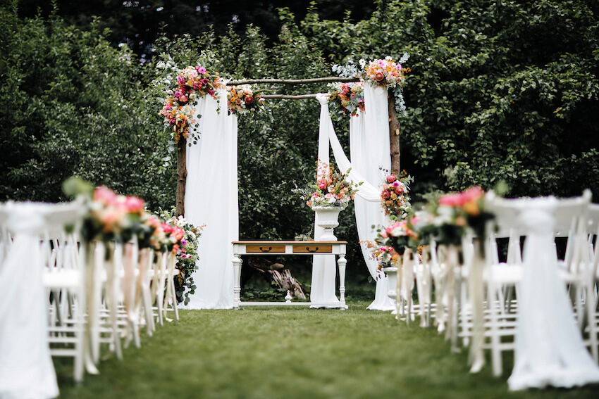 outdoor wedding setup