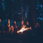 Group of friends on a camp site