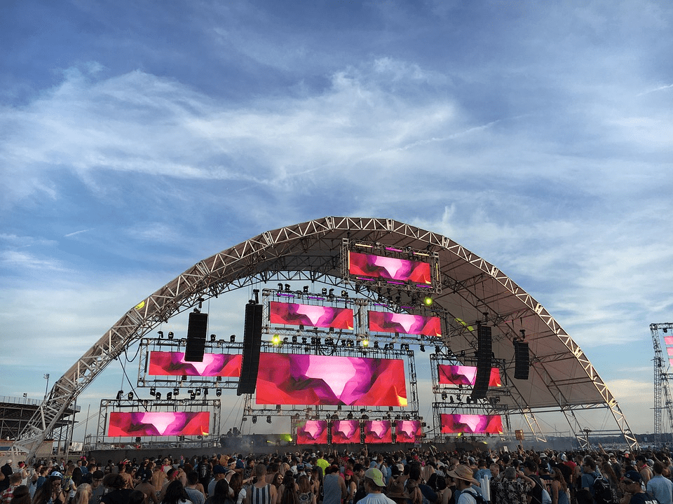 Teeming crowd at an outdoor event