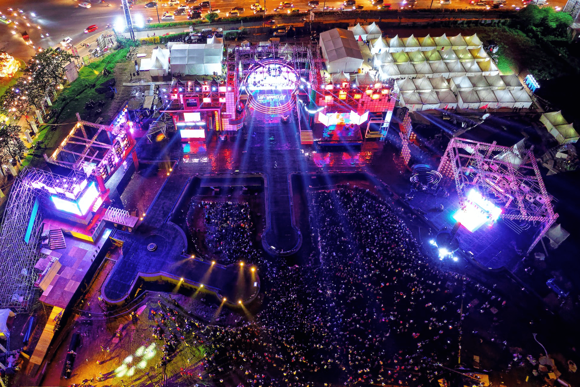 A music festival outdoors