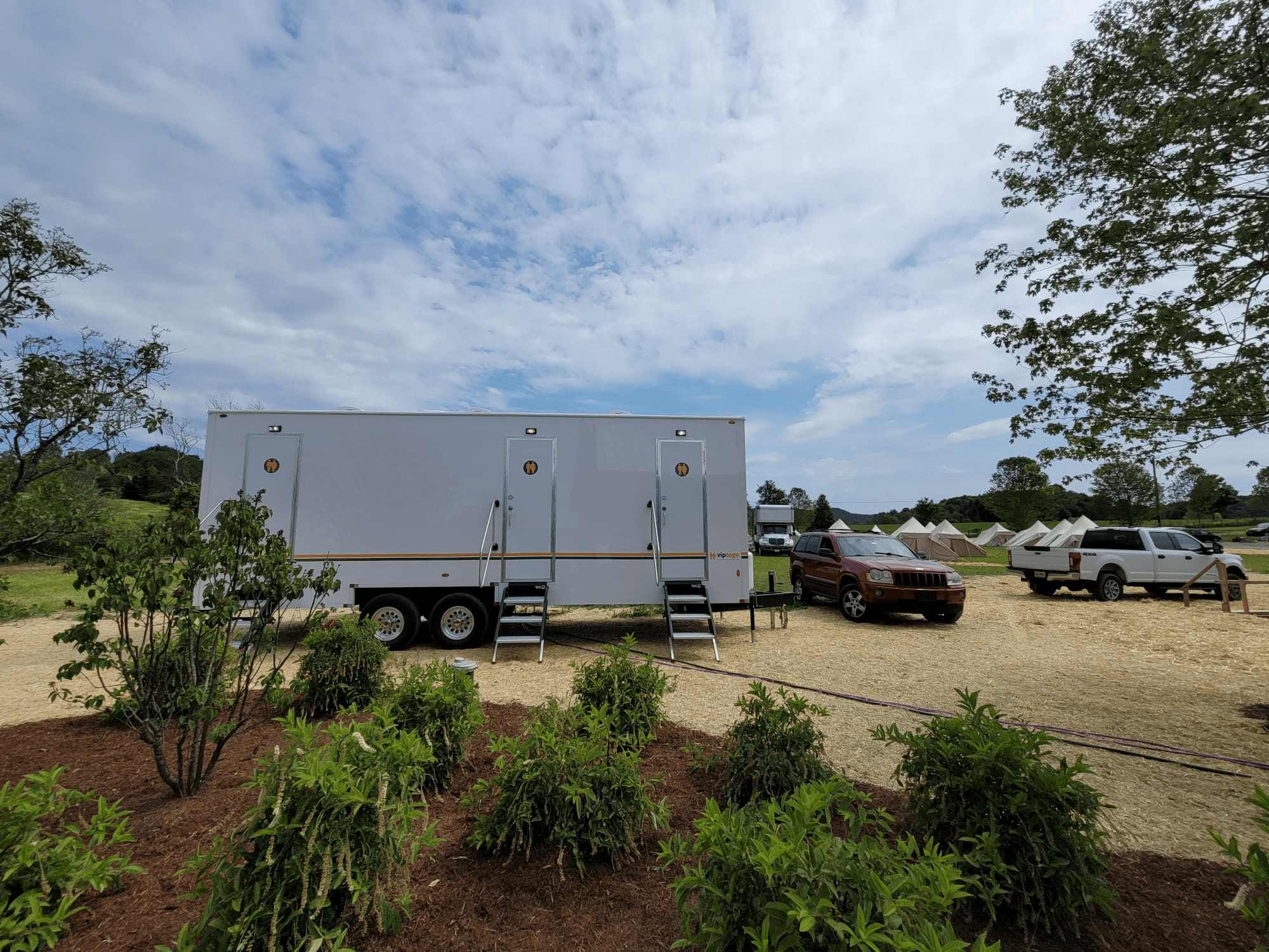 Mobile restroom solutions for emergency campsite