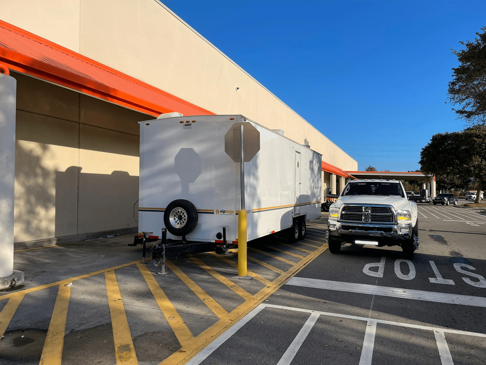 VIP restroom trailer rentals at an outdoor event