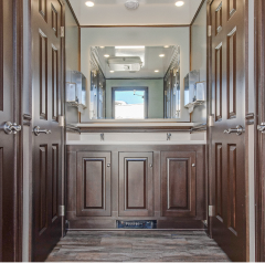 interior view of stylish restroom trailers