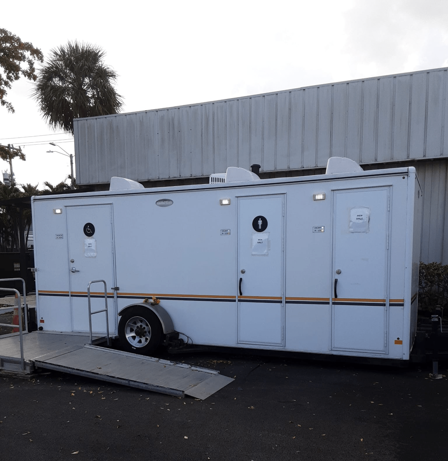 ADA-compliant luxury restroom trailer in Sarasota, FL event