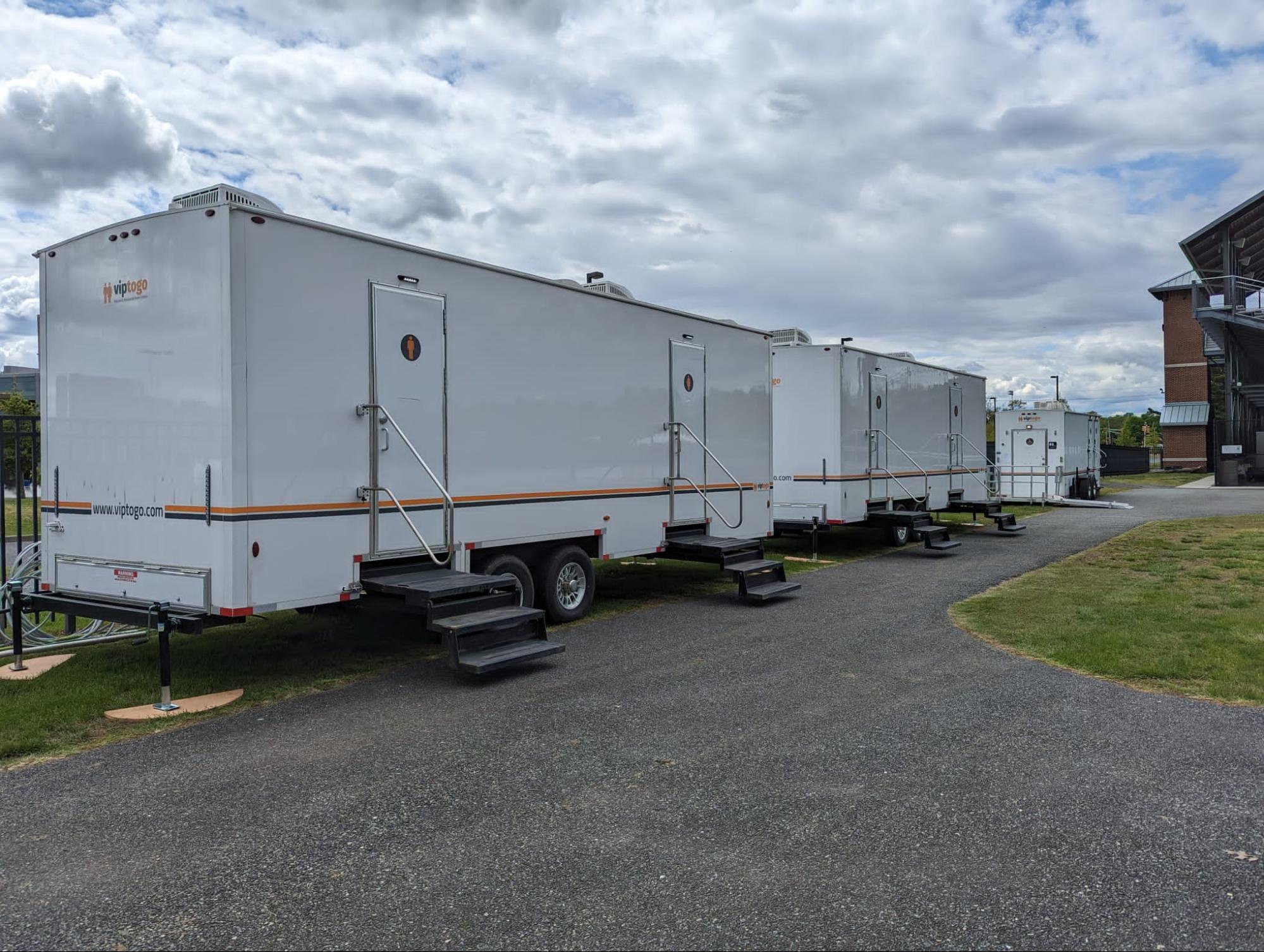 Restroom trailer rental in event at Wilmington, NC