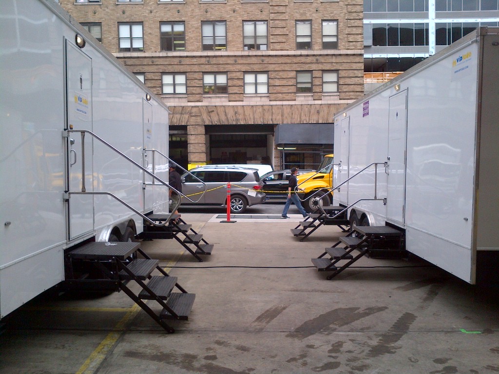 ADA-compliant luxury restroom trailer, Lower Manhattan, NY