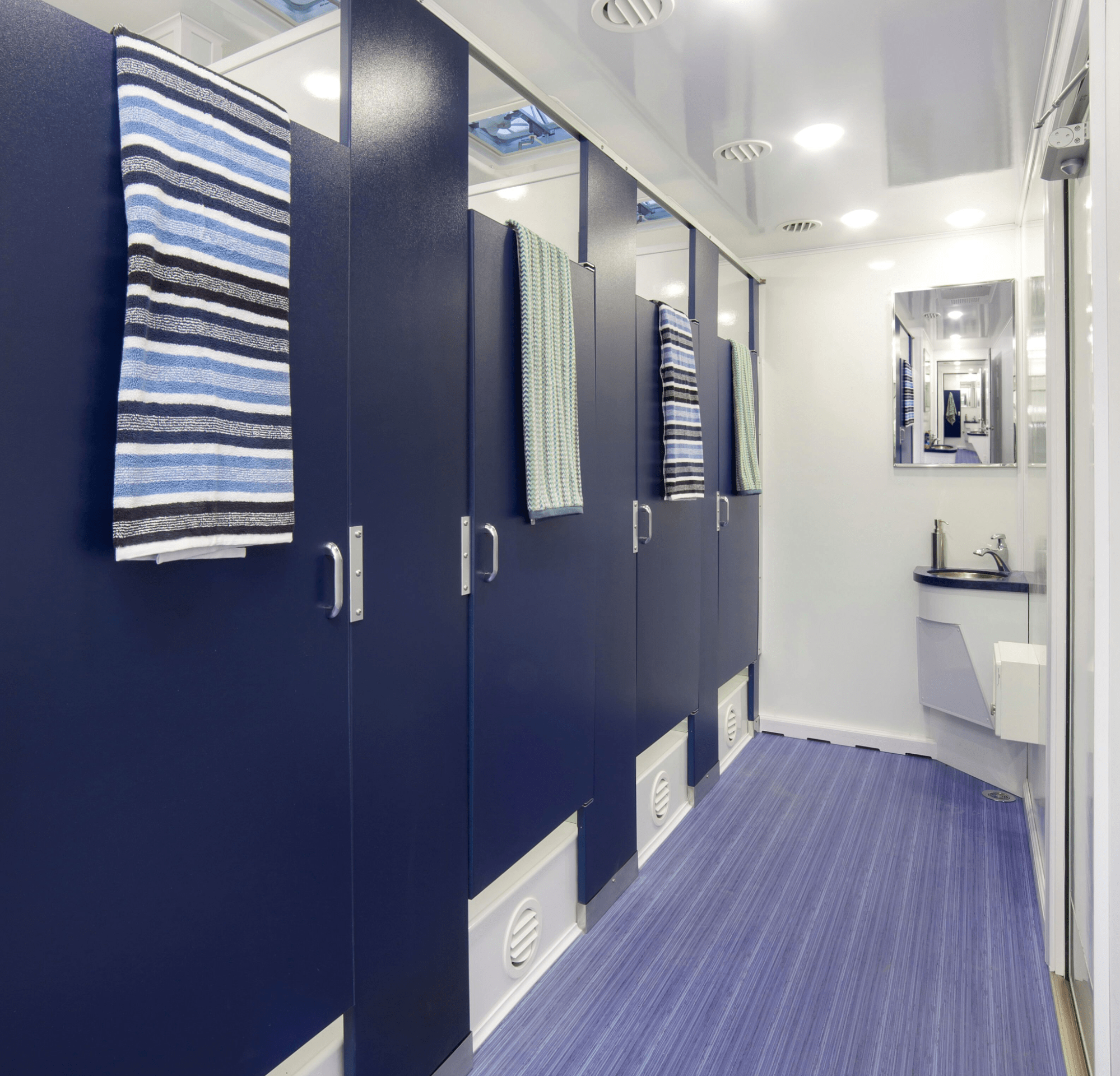 Inside a luxury restroom trailer at Bowling Green, Kentucky event Inside a luxury restroom trailer at Bowling Green, Kentucky event