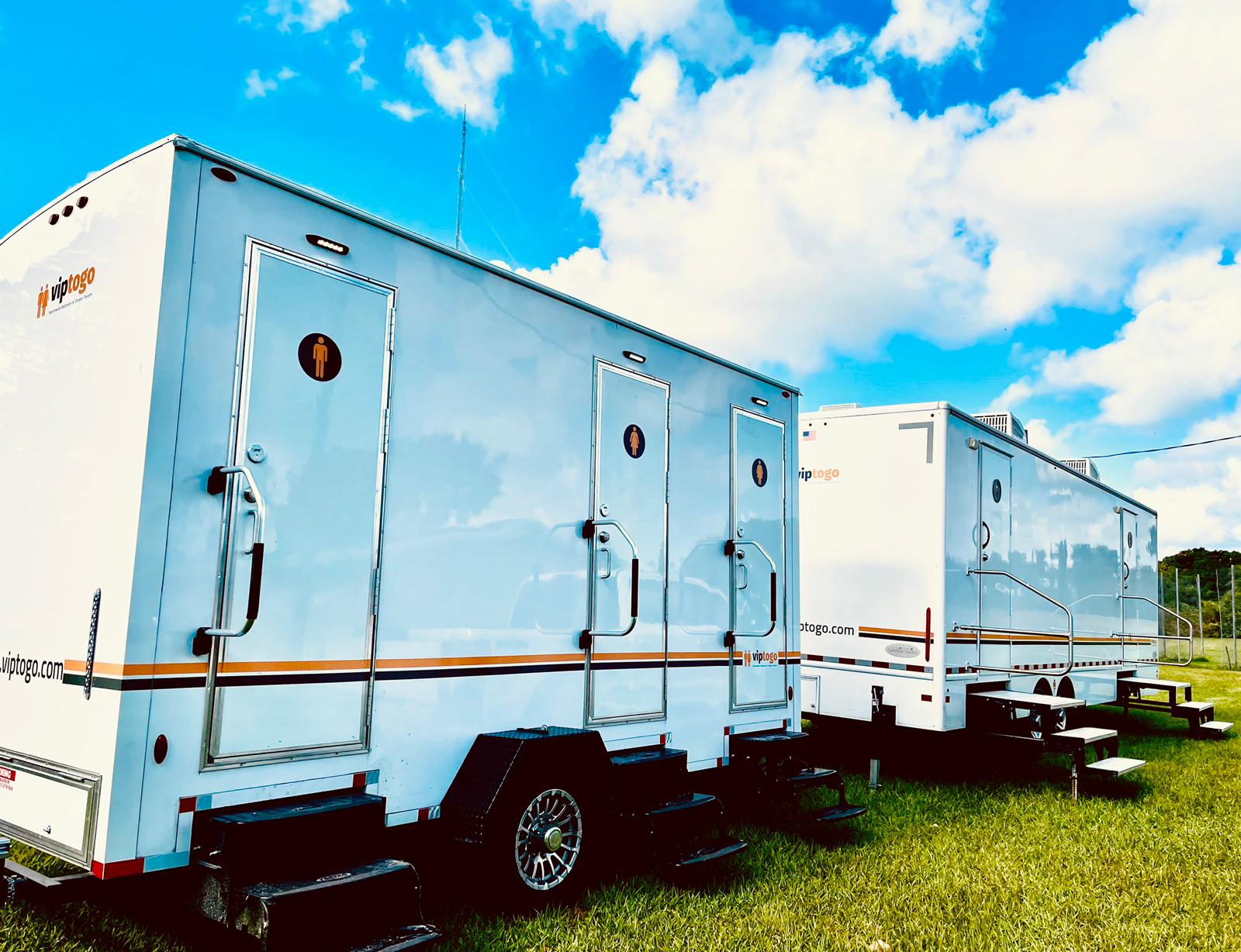 Upscale portable restroom trailers for Lexington, Kentucky events
