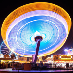 amusement park setup that utilizes clean public restrooms