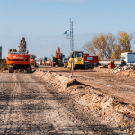 A highway expansion ongoing that would require restroom trailers for workers