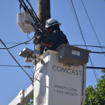 Utility workers who would restroom trailers