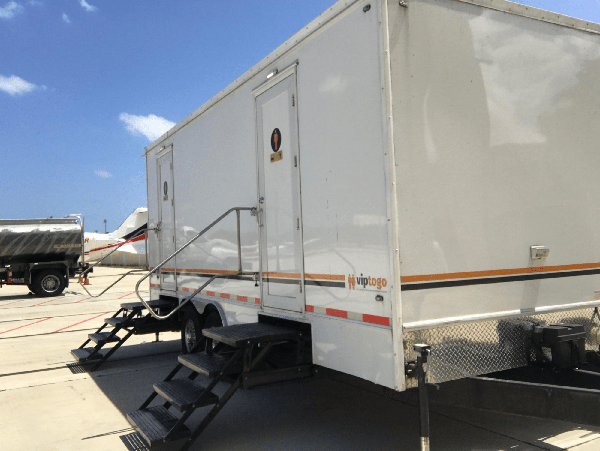 VIP To Go provides construction restroom trailer cleaning service VIP To Go provides construction restroom trailer cleaning service